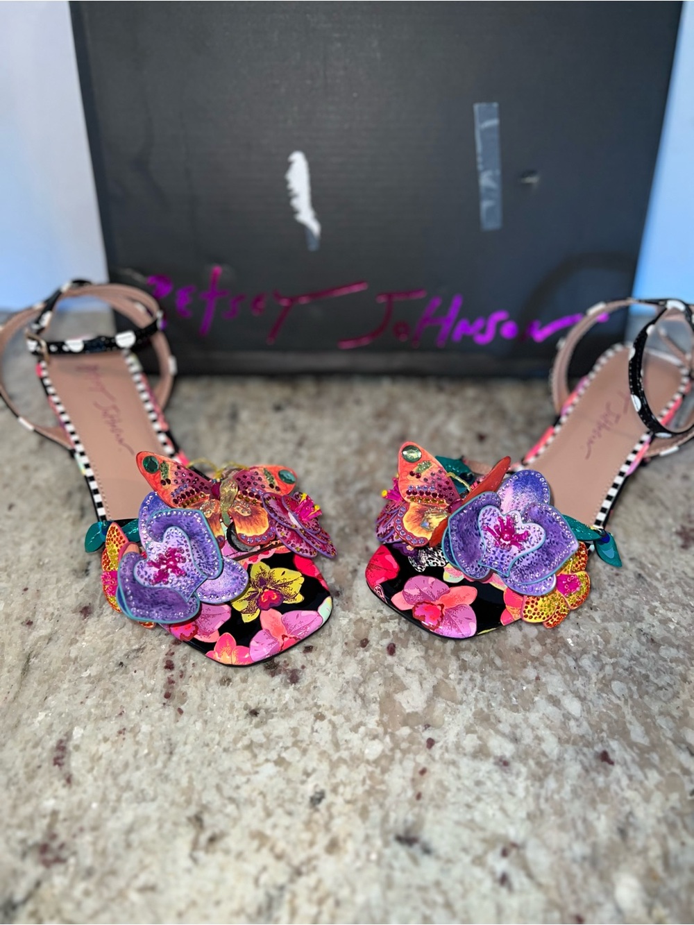 Betsey Johnson Maranda Heeled Sandals. New in Box. Size: 5.5. Asking; $98.